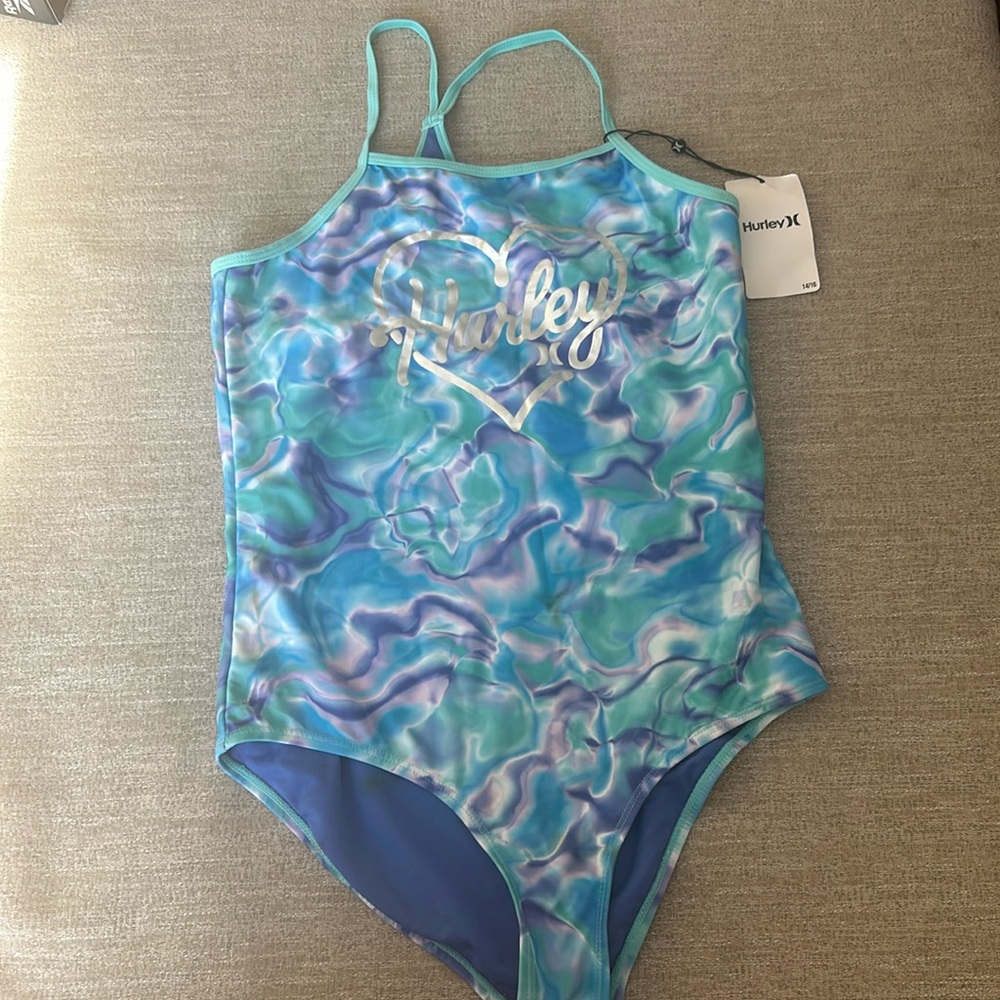 Hurley one piece bathing suit Size 14/16. NWT.